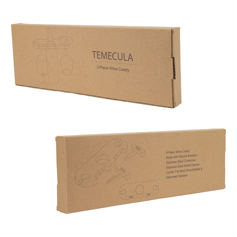 Temecula 3-Piece Bamboo Wine Caddy 14